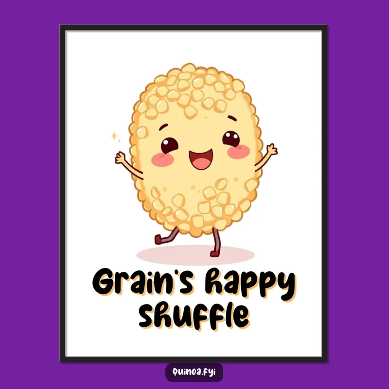 Funny Quinoa Jig Digital Art: Joyful Dancing Grain, Instant Funny Gift