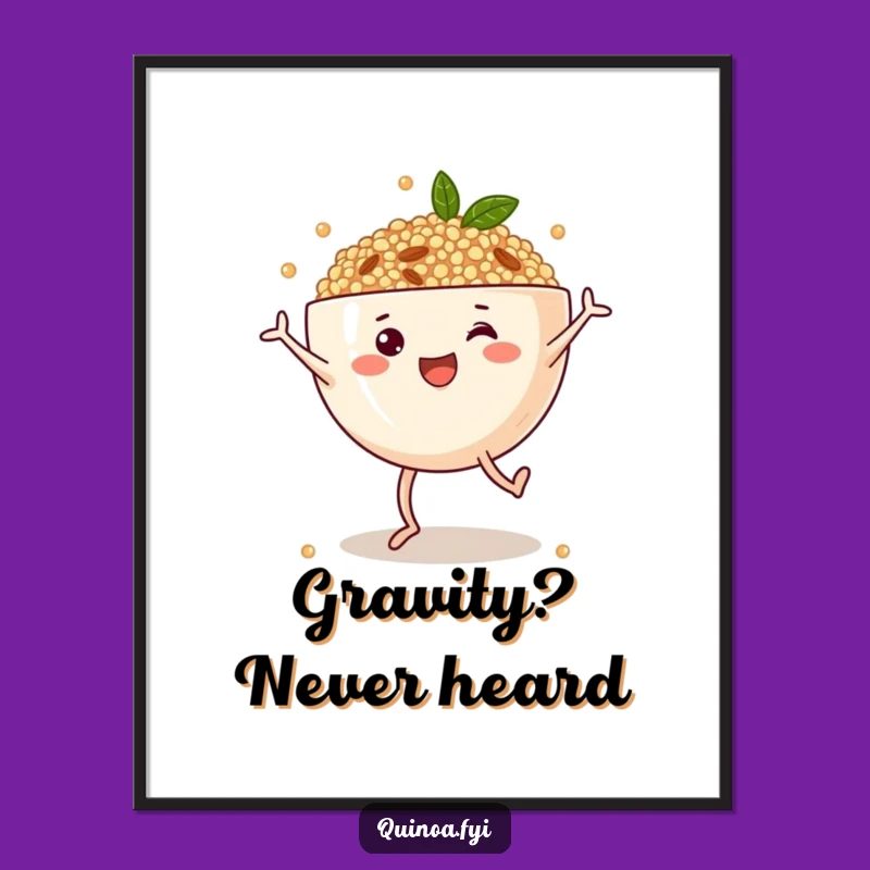 Funny Quinoa Bowl Cartwheel Digital Art - Vibrant & Hilarious Home Decor