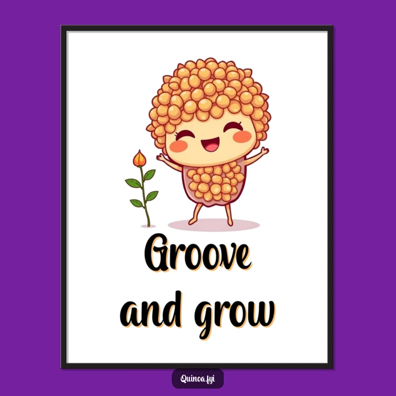 Funny Quinoa Dance Digital Art: Instant Joy with a Silly Veggie Character Download, Unique Funny Gift