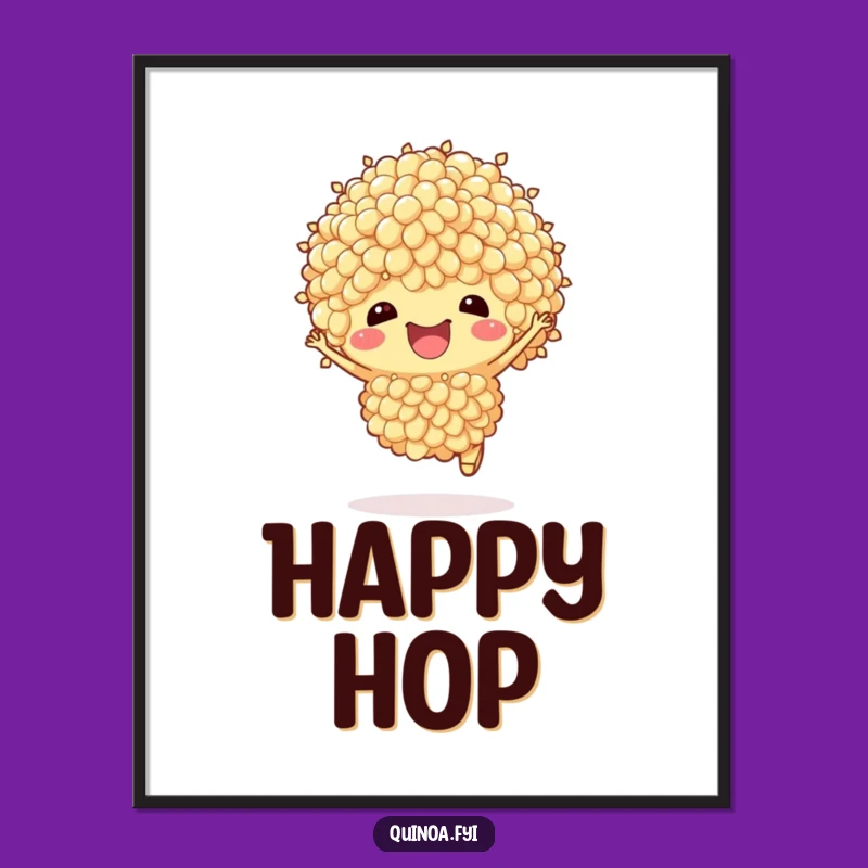 Funny Quinoa Hop Digital Art: Bring Joyful Grain Vibes to Your Space, An Instant Funny Gift!