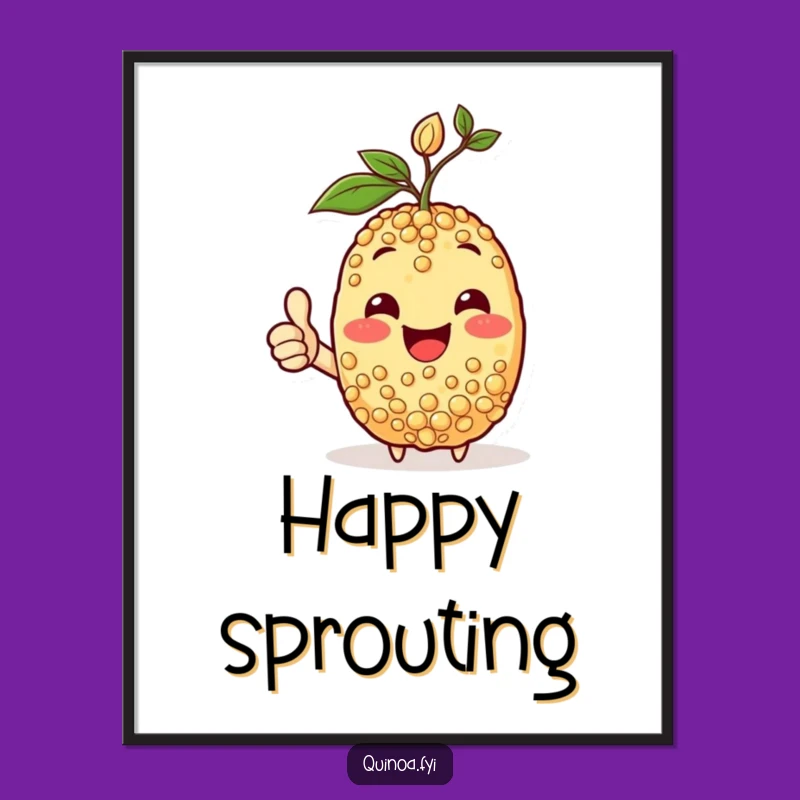 Funny Happy Quinoa Digital Art: Thumbs-Up Positivity Print