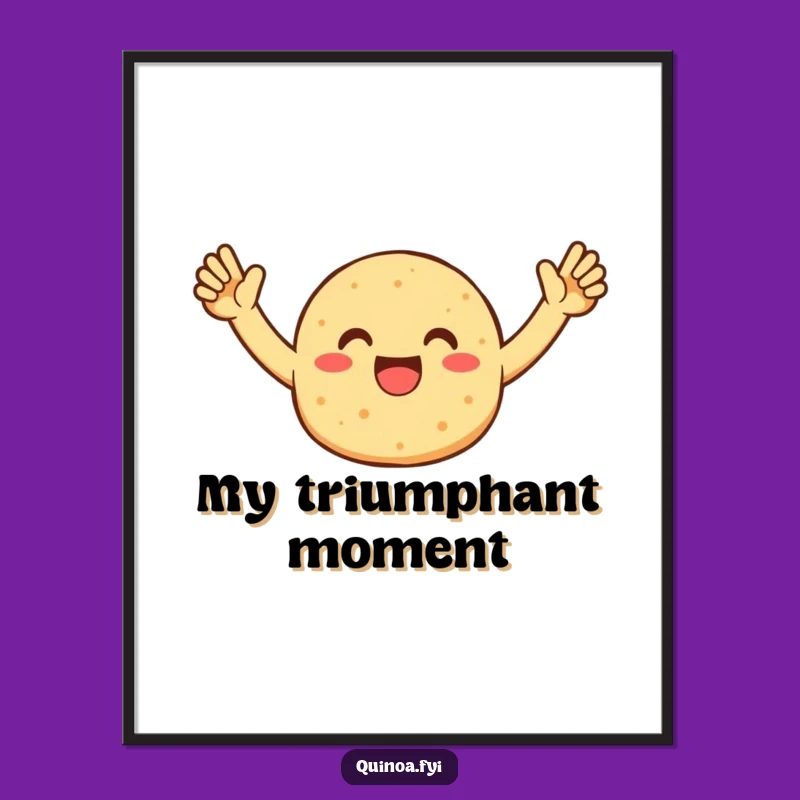 Funny Quinoa Patty Digital Art - Instant Enthusiastic Celebration Download!