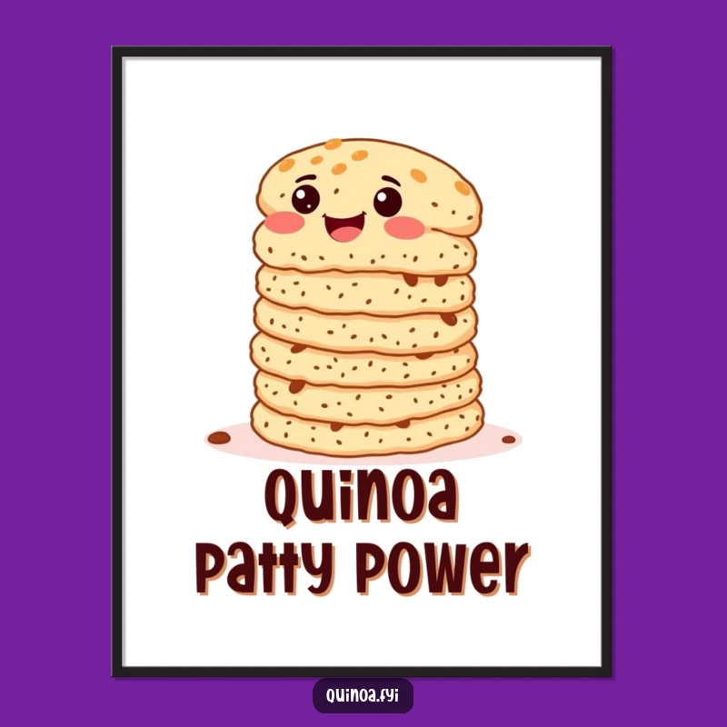Funny Quinoa Patties Digital Art - Hilarious Foodie Printable Decor