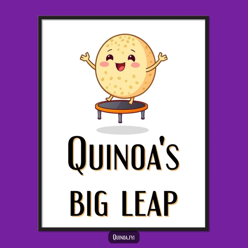 Funny Bouncing Quinoa Art Print, Hilarious Instant Gift for Healthy Decor