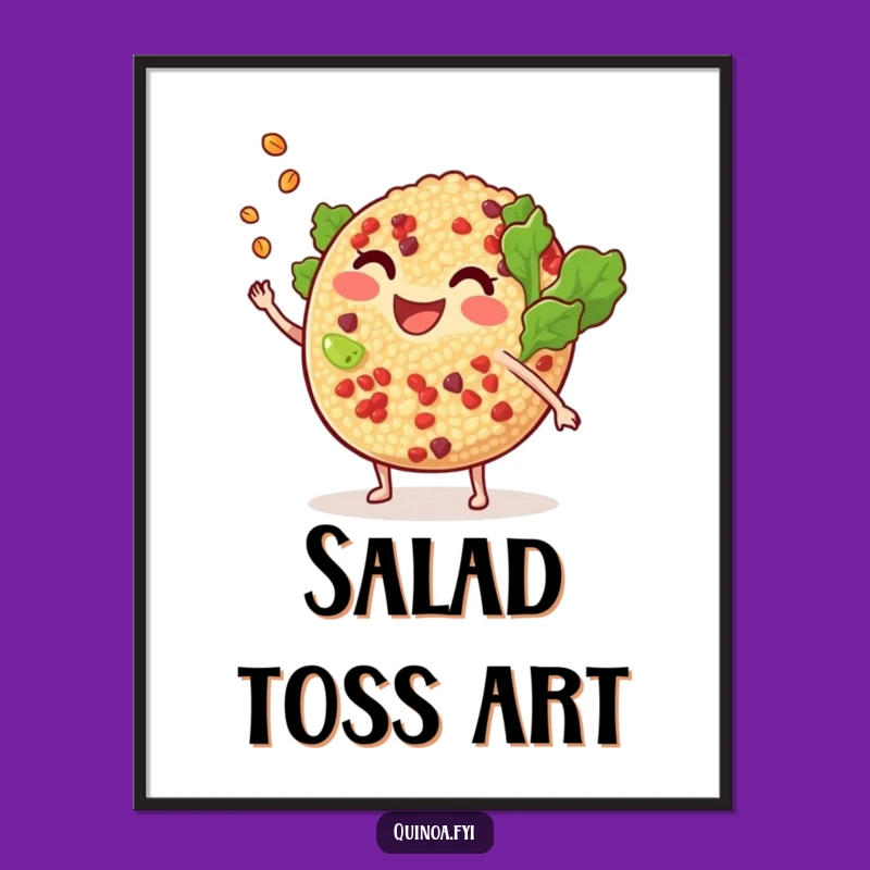 Funny Quinoa Salad Digital Print: Instant Playful Decor, Hilarious Gift