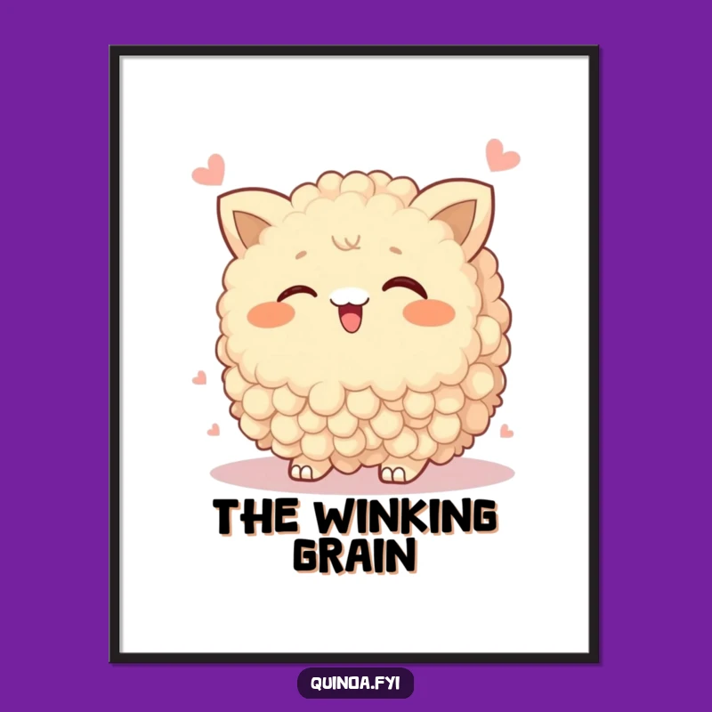 Funny Wobbly Quinoa Digital Art: Playful Wink, Instant Funny Gift