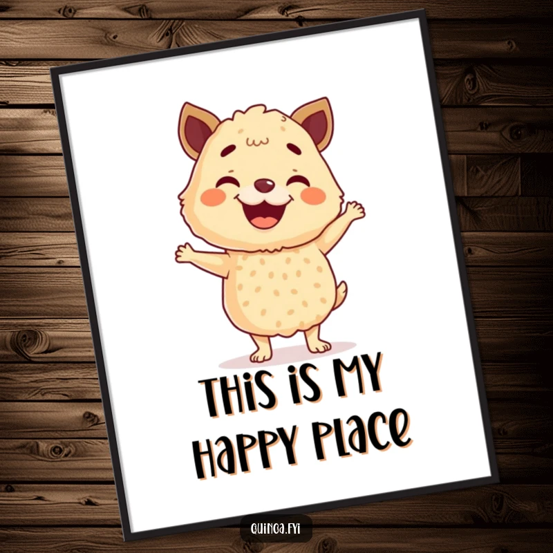 Funny Quinoa Digital Art Print of a grinning anthropomorphic quinoa blend performing a lively happy dance, radiating positivity and health.