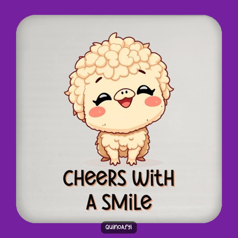 Set of Funny Quinoa Giggle Drink Coasters - Smiles Included!