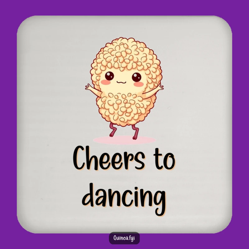 Funny Dancing Quinoa Jig Drink Coaster: Protect Surfaces with Lively Style!