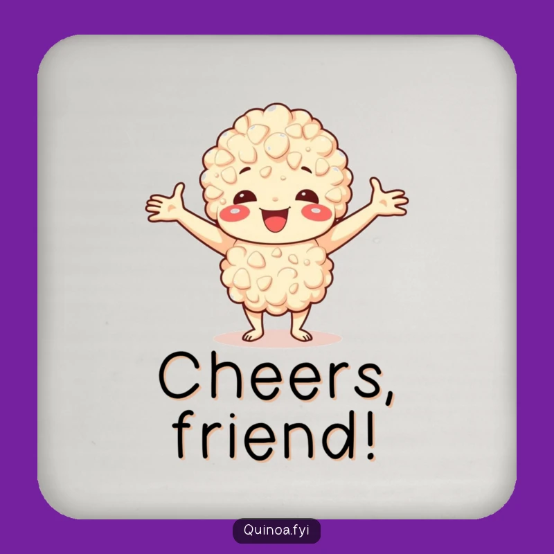 Funny Happy Quinoa Coasters: Protect Your Table with This Hilarious Welcoming Set