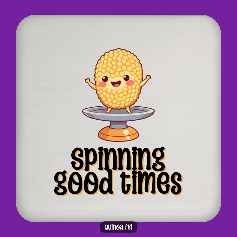 Funny Quinoa Balance Coaster: Protect Surfaces with this Steady Foodie Character