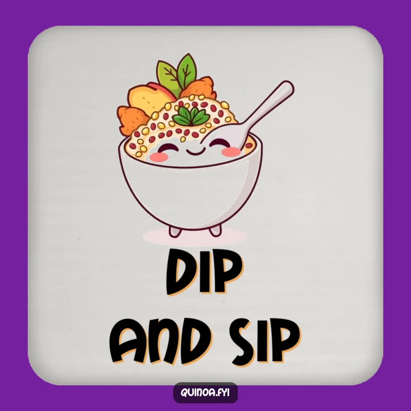 Funny Quinoa Bowl Coasters: Protect Surfaces with Delicious Fun