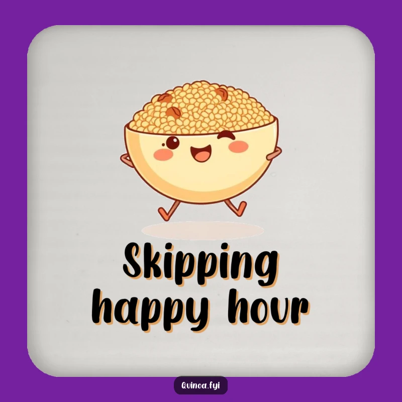 Funny Quinoa Bowl Skipping Coaster: Protect Surfaces with Health