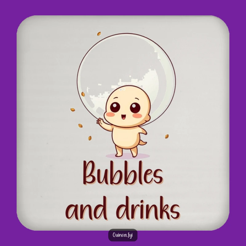 Funny Quinoa Bubble Drink Coaster - Playful Protection for Your Surfaces