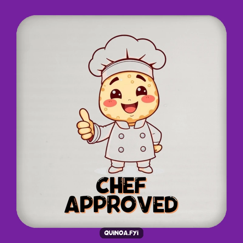 Funny Quinoa Chef Coaster Set: Smiling Cook, Protect Surfaces, Unique Funny Gift