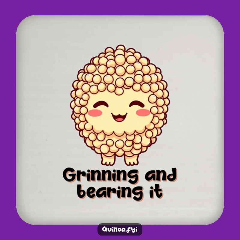 Funny Quinoa Cluster Coaster - Protect Surfaces with a Cheeky Grin!