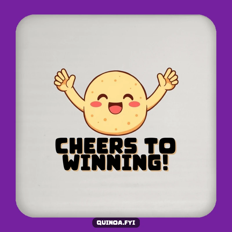 Funny Quinoa Patty Coaster - Protect Surfaces with Celebration!