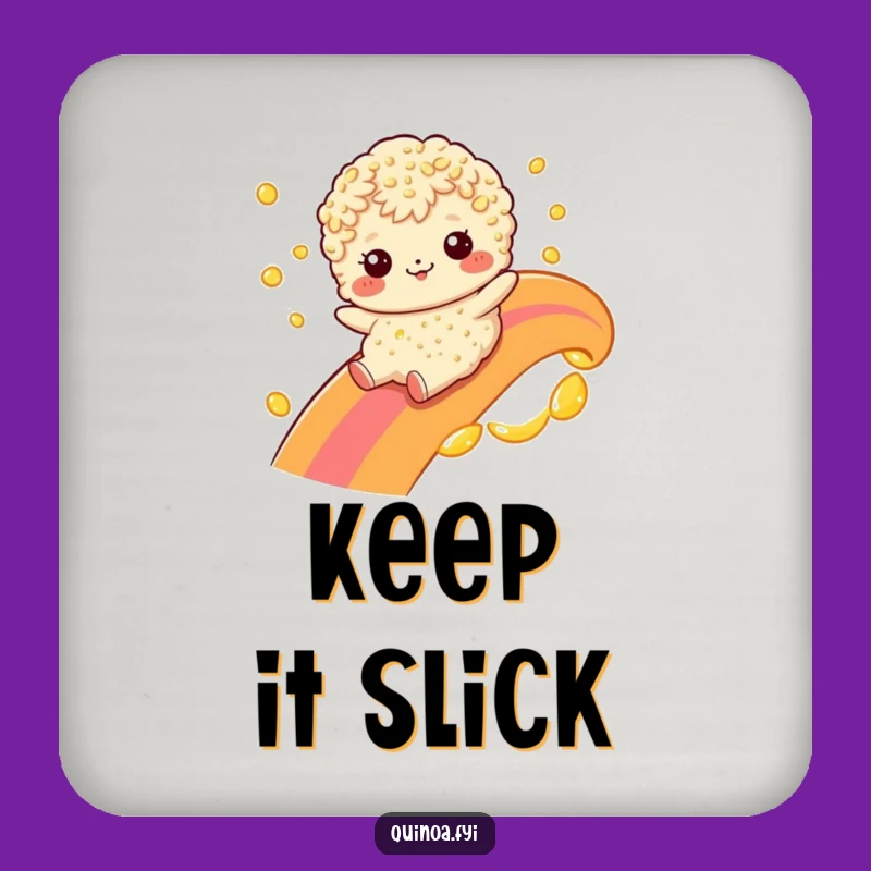 Funny Quinoa Rainbow Oil Slide Coaster: Protect Surfaces with Humor