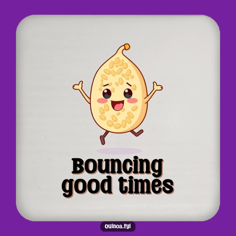 Funny Quinoa Seed Coaster - Protect Surfaces with This Cheerful Funny Gift