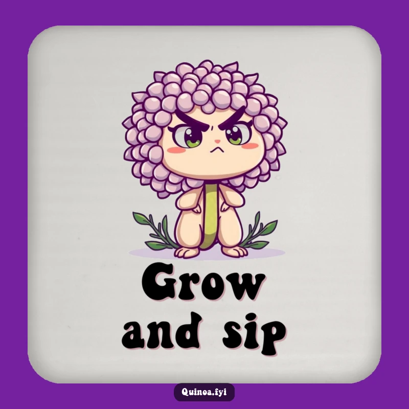 Funny Quinoa Sprout Drink Coaster - Determined Protection for Your Surfaces