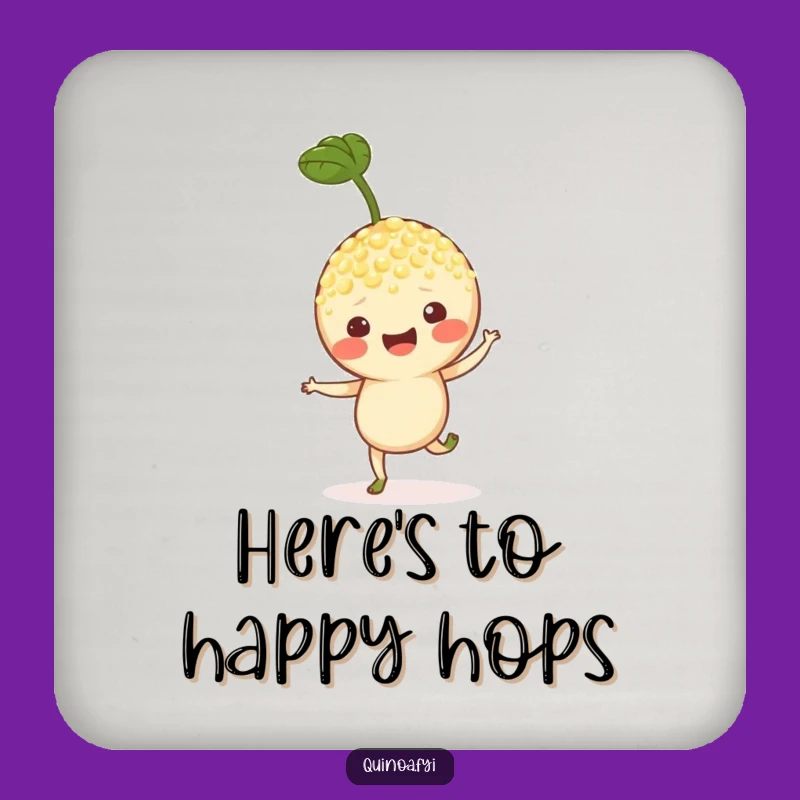 Funny Quinoa Sprout Coaster - Protect Surfaces with a Cheerful Hop!