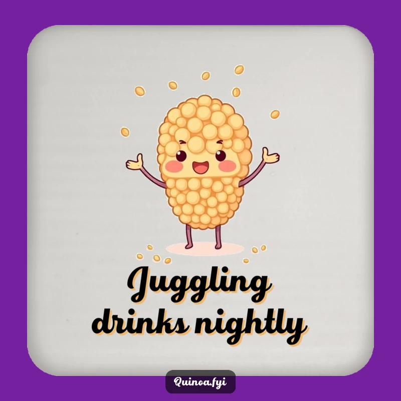 Funny Juggling Quinoa Coasters - Protect Surfaces with Playful Skill!