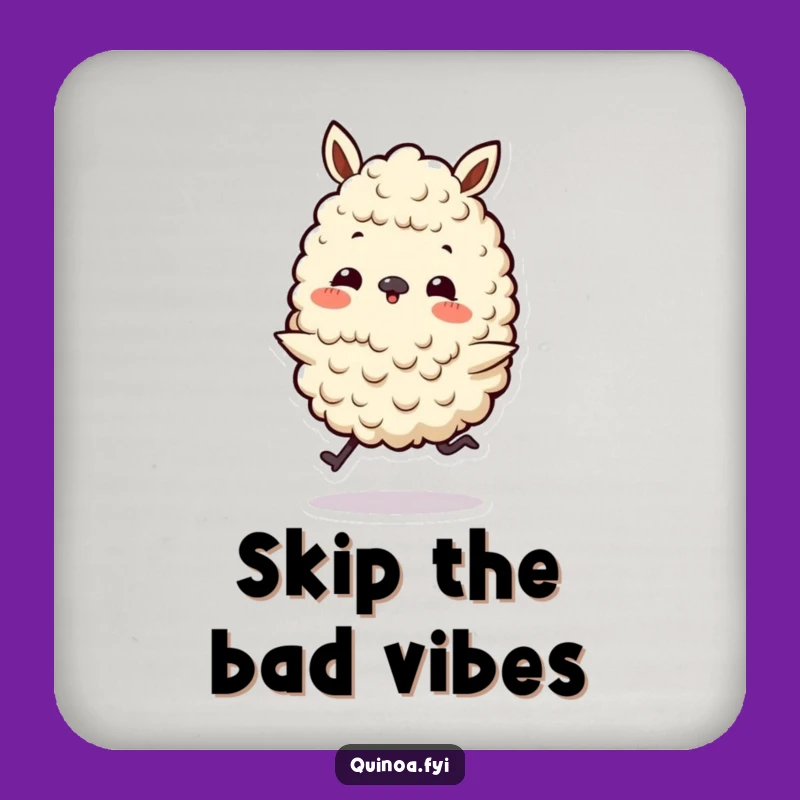 Set of Funny Quinoa Skip Drink Coasters - Happy Surfaces!