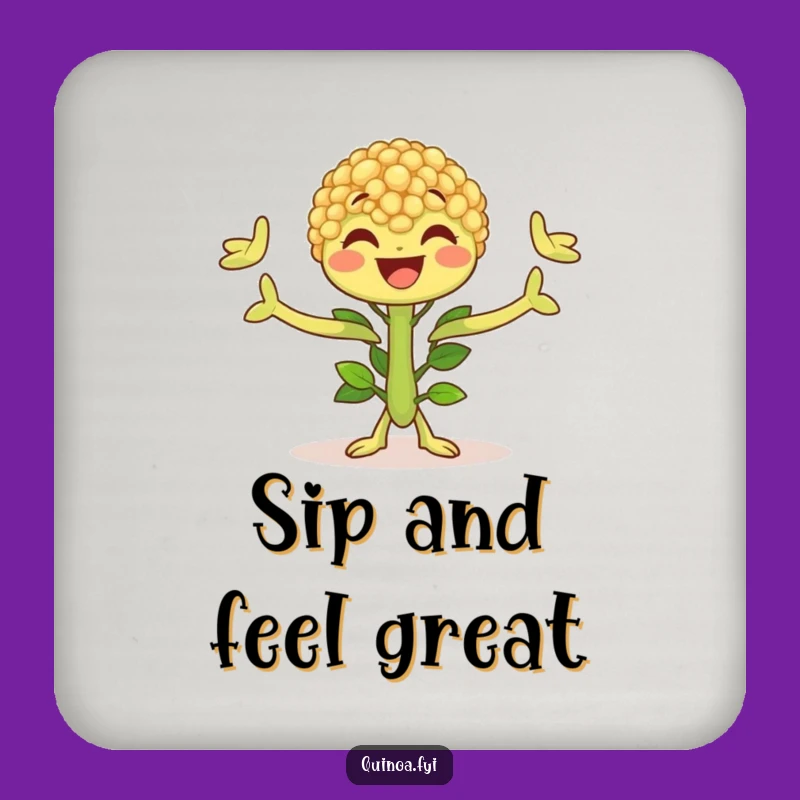 Funny Quinoa Plant Coaster - Joyful Decor, Happy Surface Protector, Gift