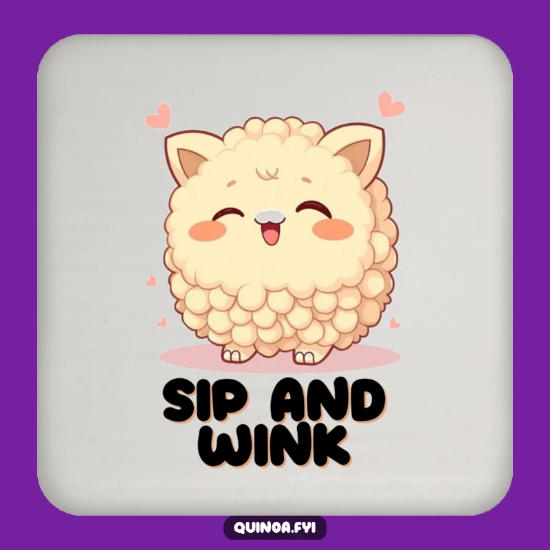 Funny Wobbly Quinoa Coaster: Protect Surfaces with a Wink, Funny Gift