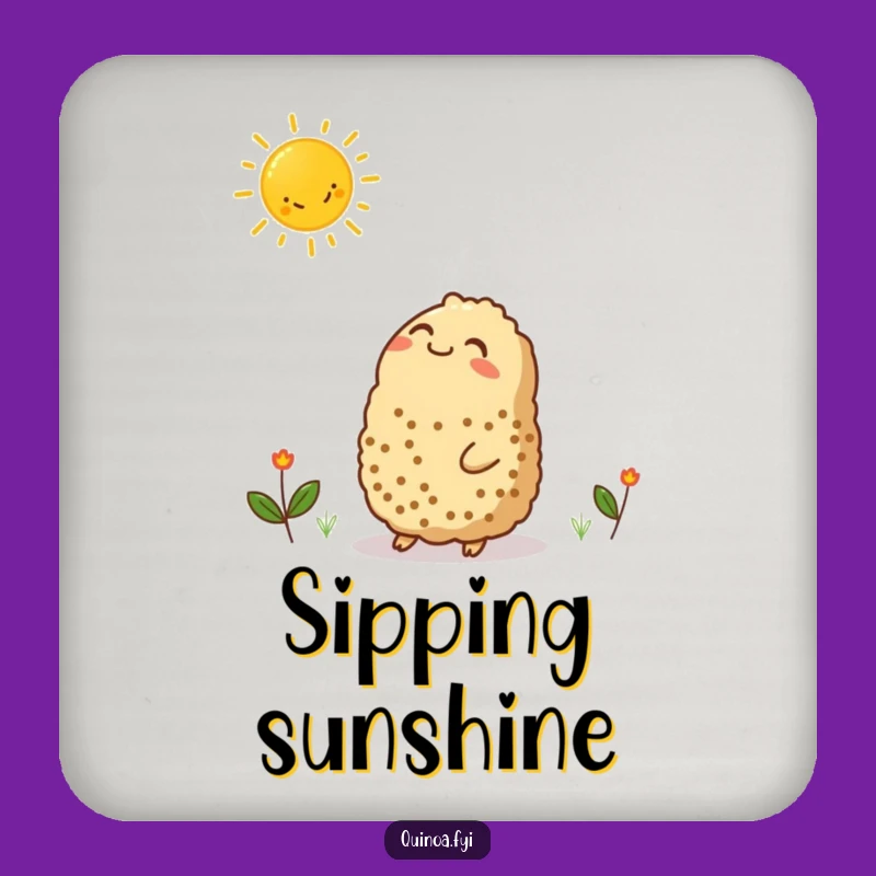 Set of Funny Quinoa Sun Drink Coasters - Sunny Surfaces!