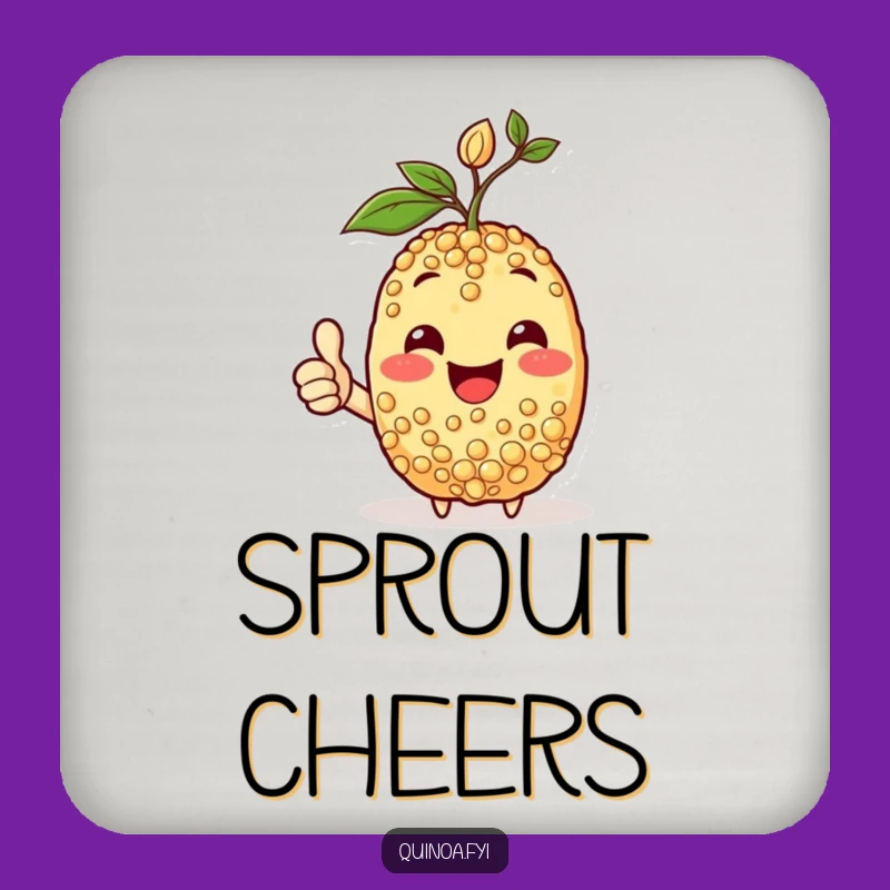 Funny Happy Quinoa Coasters: Spread Positivity & Protect Surfaces