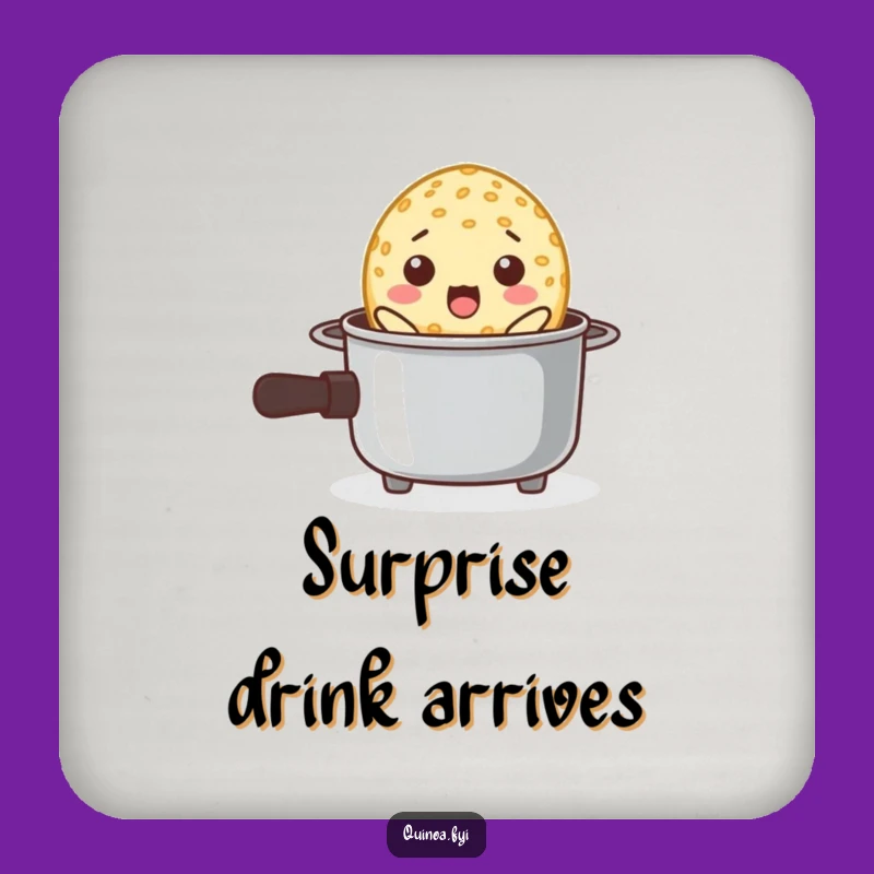 Funny Surprised Quinoa Pot Coaster - Protect Surfaces with Kitchen Humor