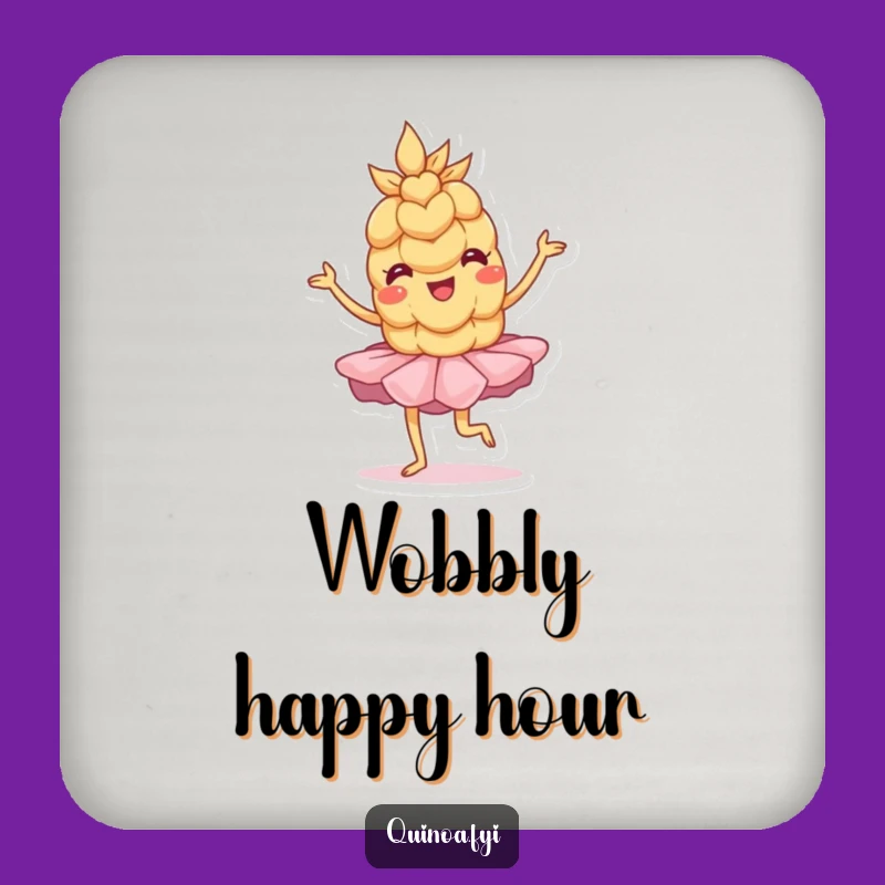 Funny Wobbly Wheat Dancer Coaster - Protect Surfaces with Ballet Charm Gift