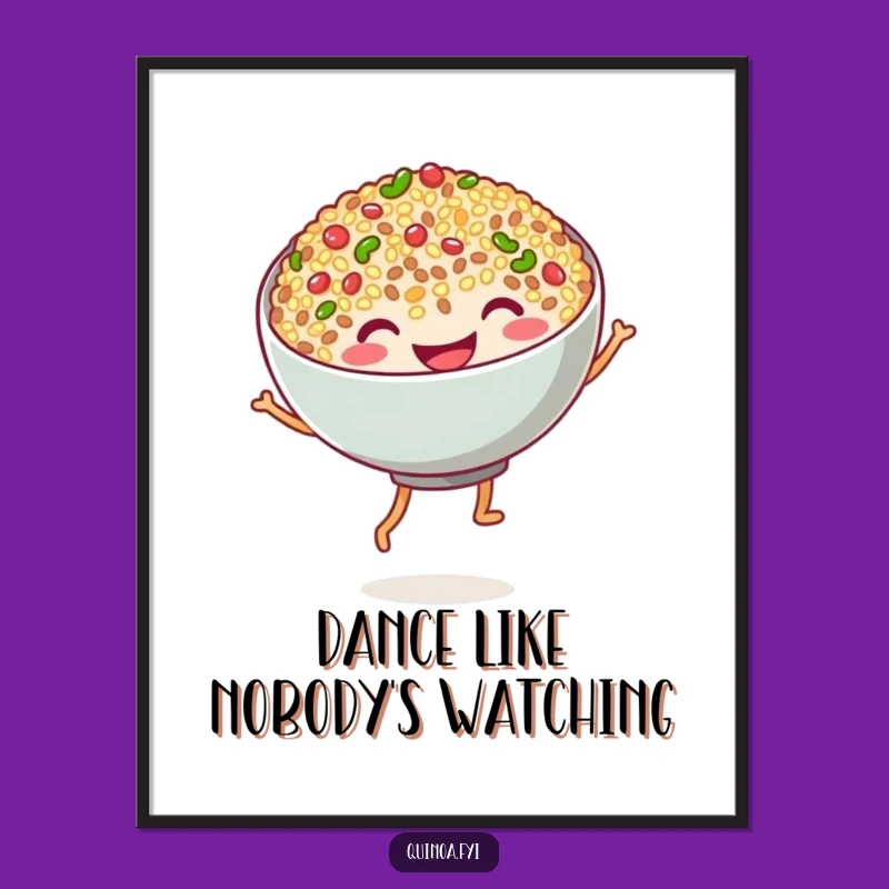 Funny Quinoa Dance Poster: Hilarious Food Art for Your Walls!