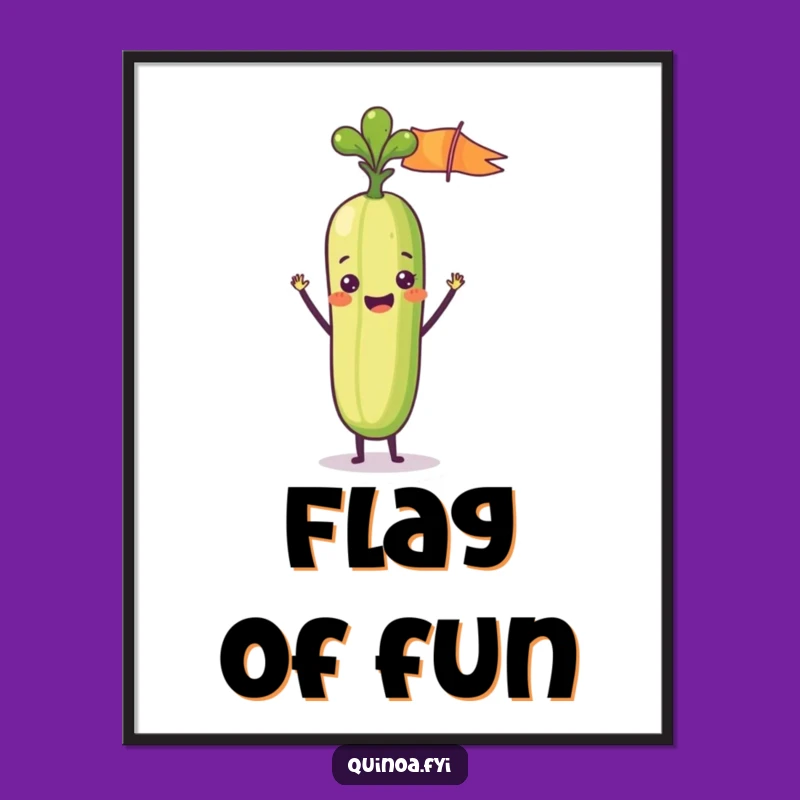 Funny Veggie Stick Flag Poster - Cheerful Celebration Wall Art