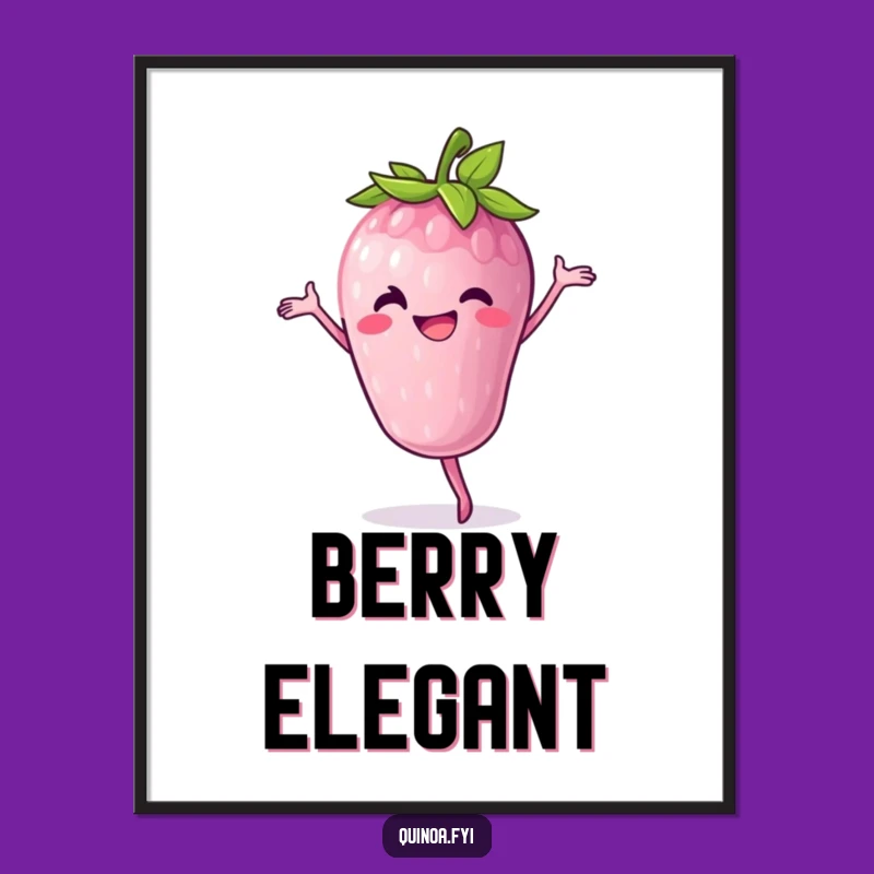 Funny Berry Pirouette Poster - Cheerful Fruit Art Decor Gift