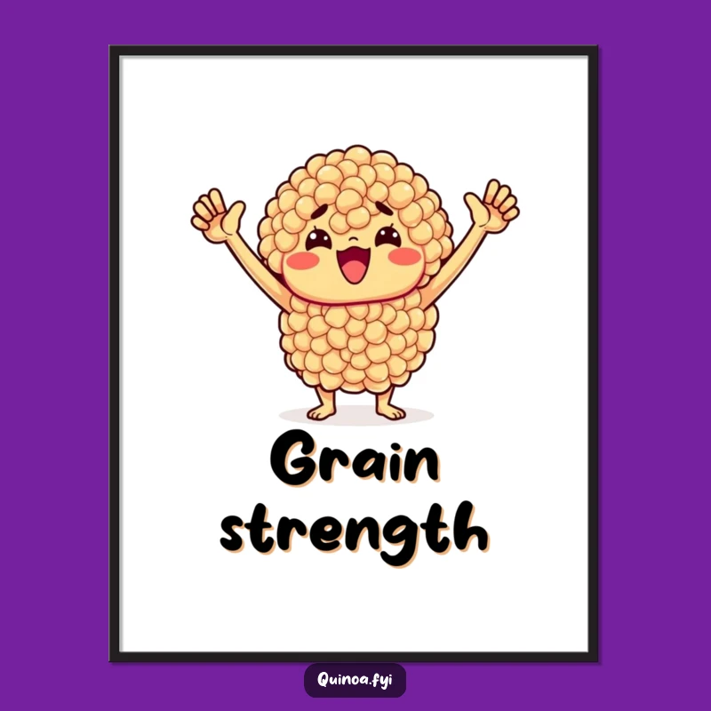 Funny Determined Quinoa Cluster Poster - Motivational Wall Art for Warriors