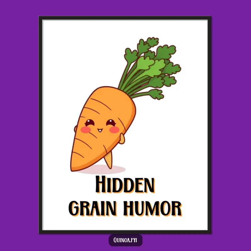 Funny Giggling Quinoa Carrot Poster: Add Playful Charm to Your Walls!