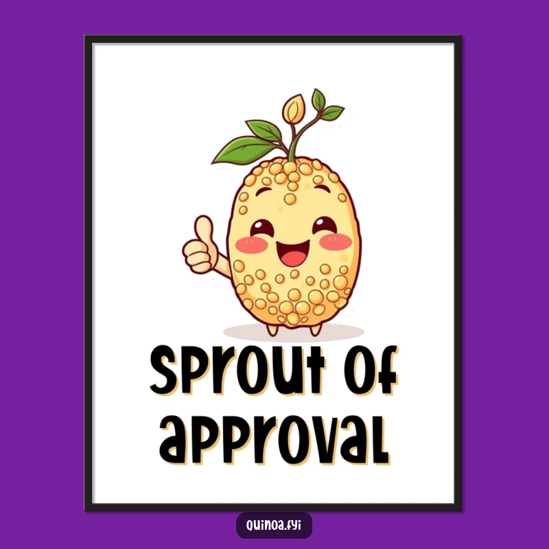 Funny Happy Quinoa Poster: Sprout of Joy Art Print