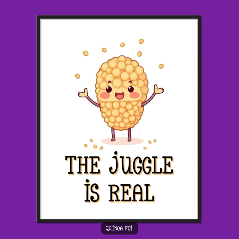 Funny Juggling Quinoa Poster - Whimsical Wall Art for a Lively Space!