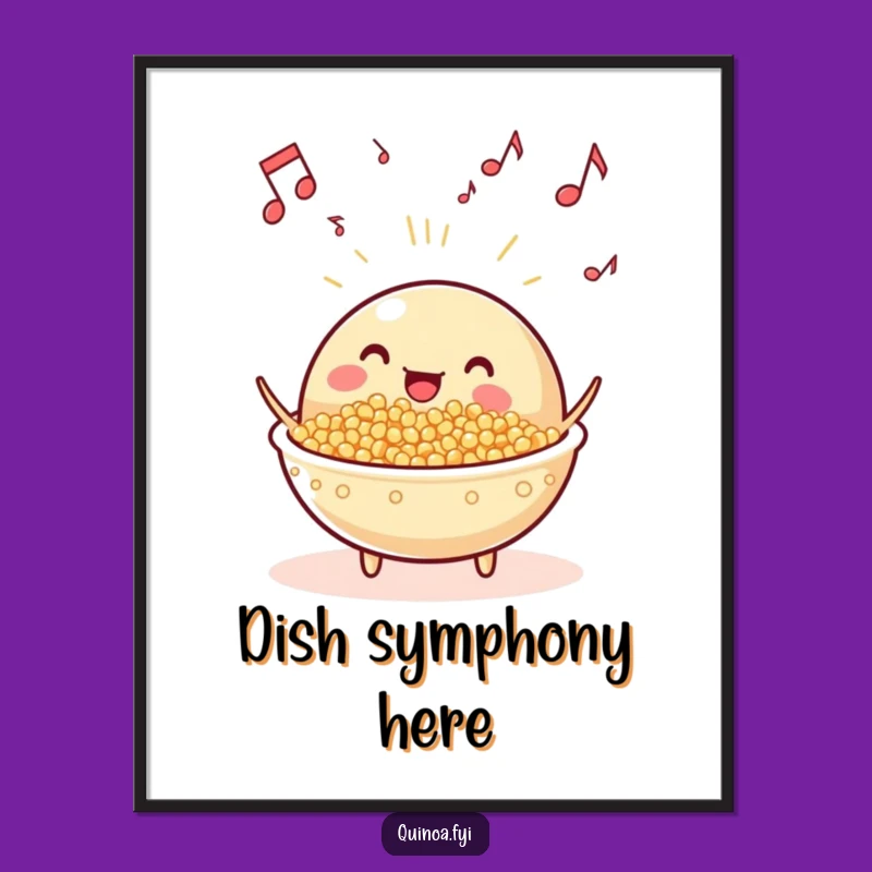 Funny Musical Quinoa Dish Poster: Vibrant Wall Art, A Hilarious Gift for Kitchens