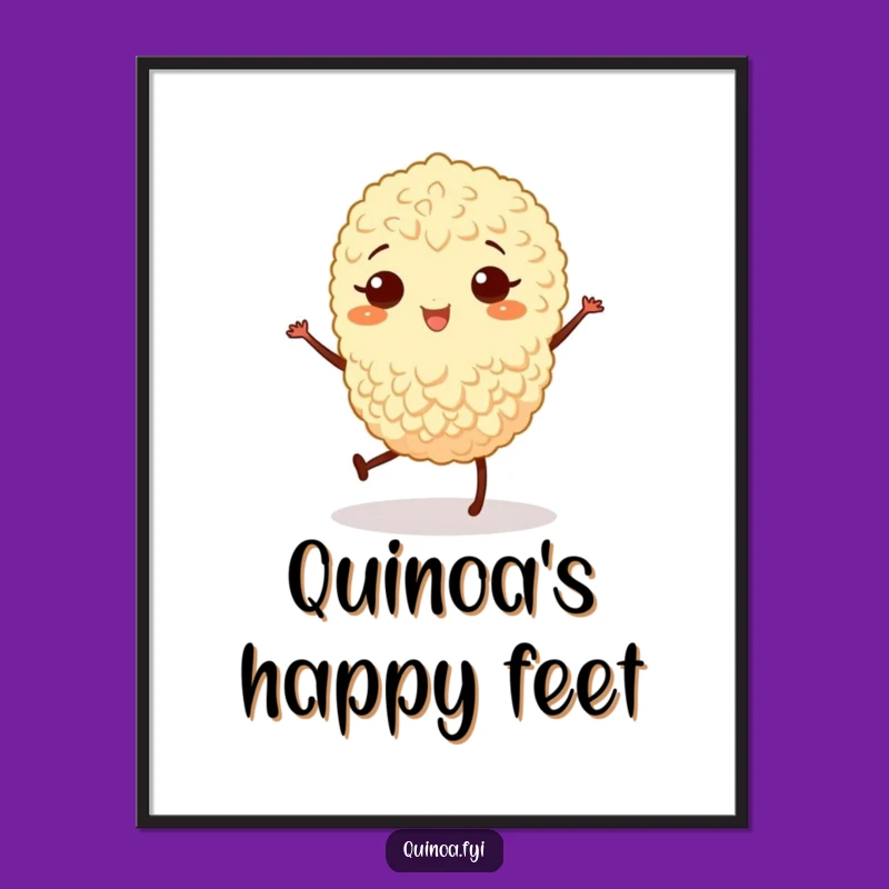 Funny Quinoa Jig Poster: Joyful Grain Dance Art Print
