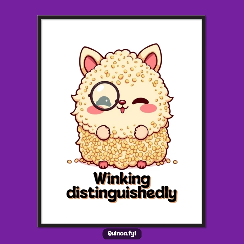 Funny Quinoa Monocle Wink Poster: Add Sophisticated Wit to Your Walls!