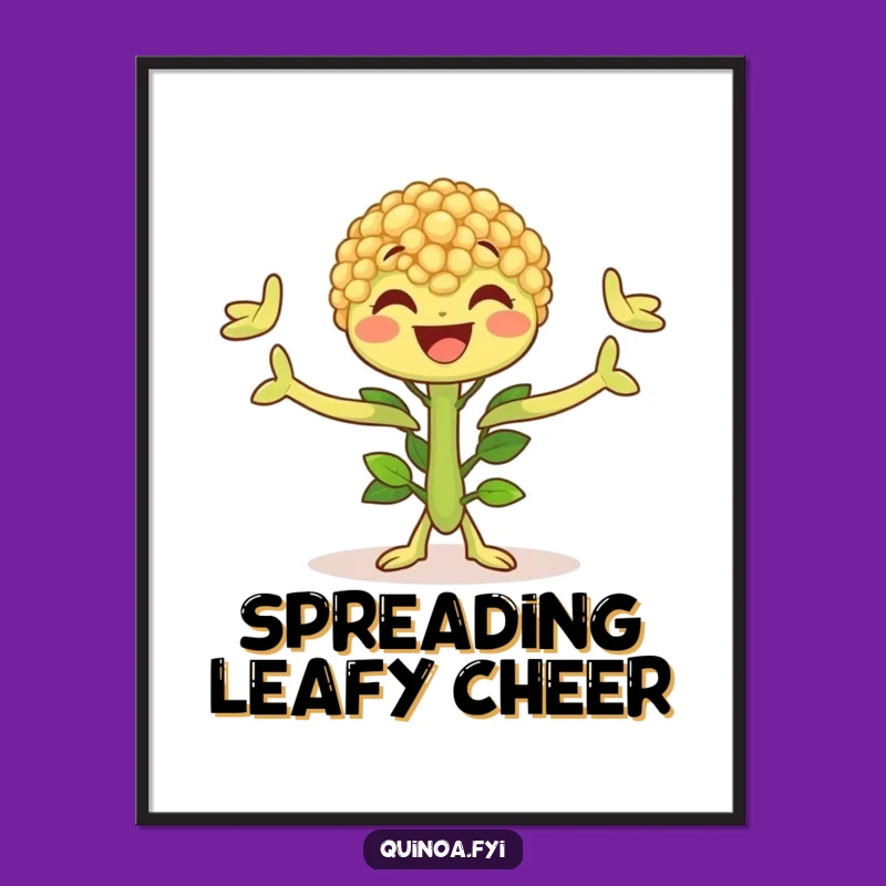 Funny Quinoa Plant Poster - Joyful Art, Happy Character Decor, Gift Idea