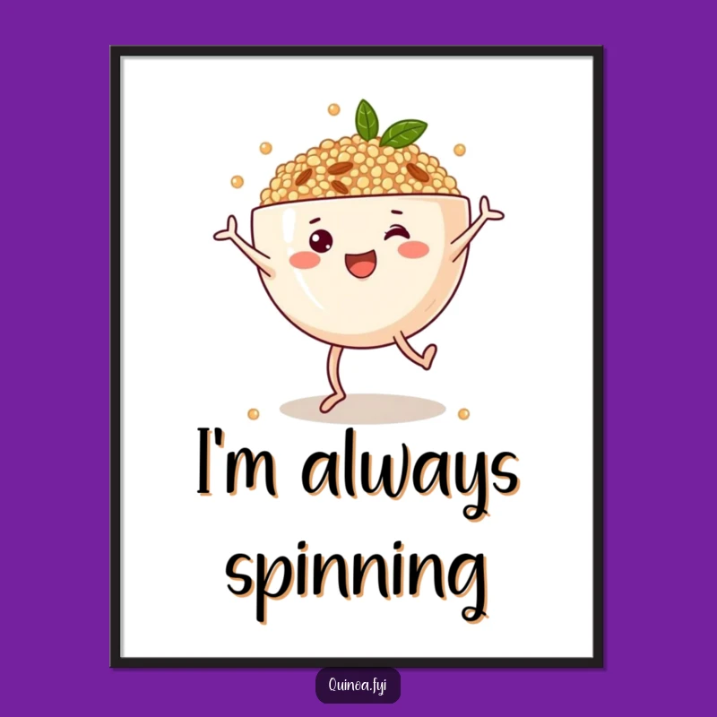 Funny Quinoa Bowl Cartwheel Poster - Vibrant & Hilarious Wall Art