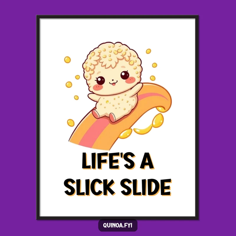 Funny Quinoa Rainbow Oil Slide Poster: Bring Absurdity to Your Walls