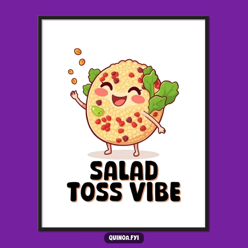 Funny Quinoa Salad Poster: Playful Food Art, Hilarious Gift