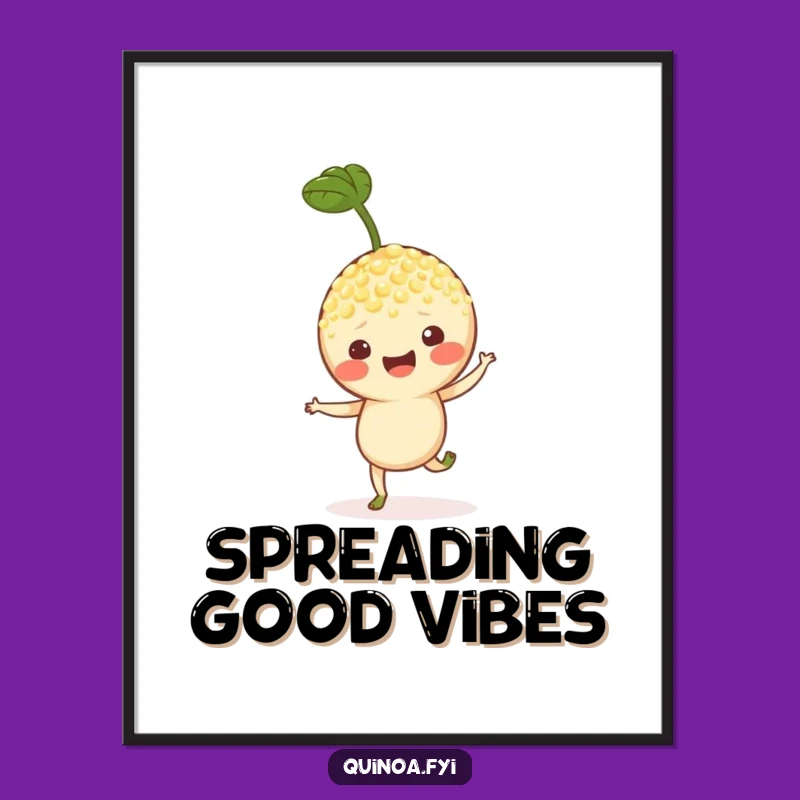 Funny Quinoa Sprout Poster - Cheerful Hop for Your Wall Decor!