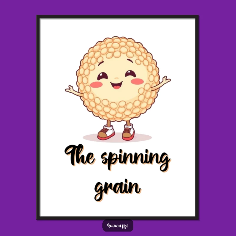 Funny Quinoa Grain Poster - Whimsical Wall Art for a Cheerful Space!