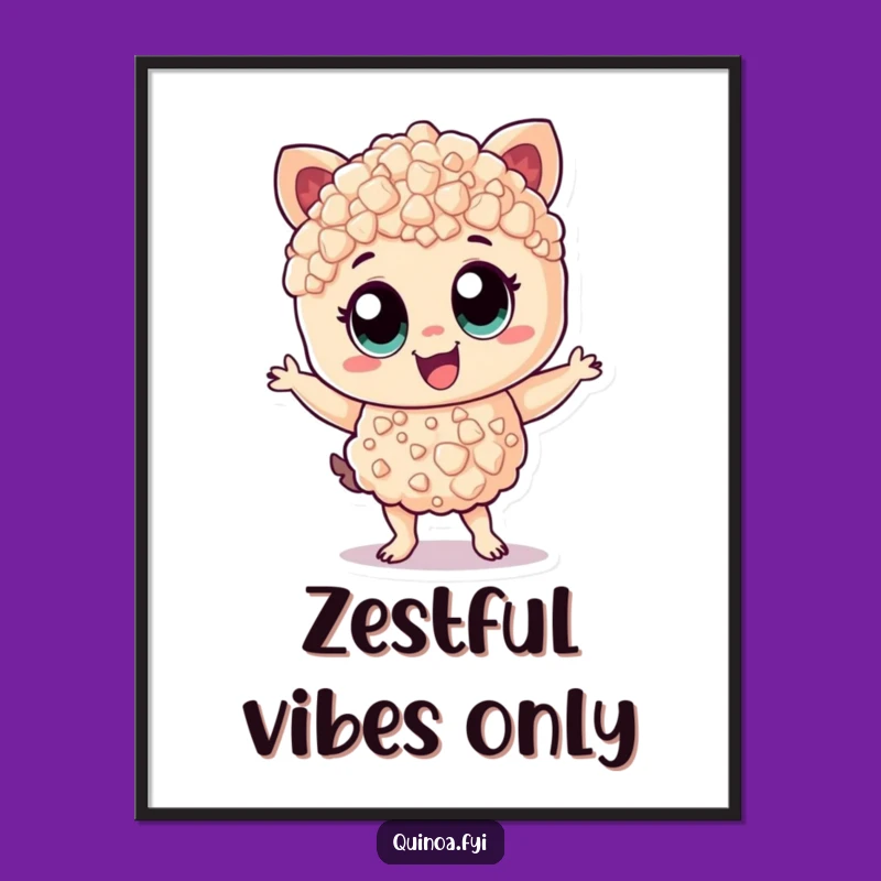 Funny Quinoa Dance Poster - Cheerful Zestful Character Wall Art Gift
